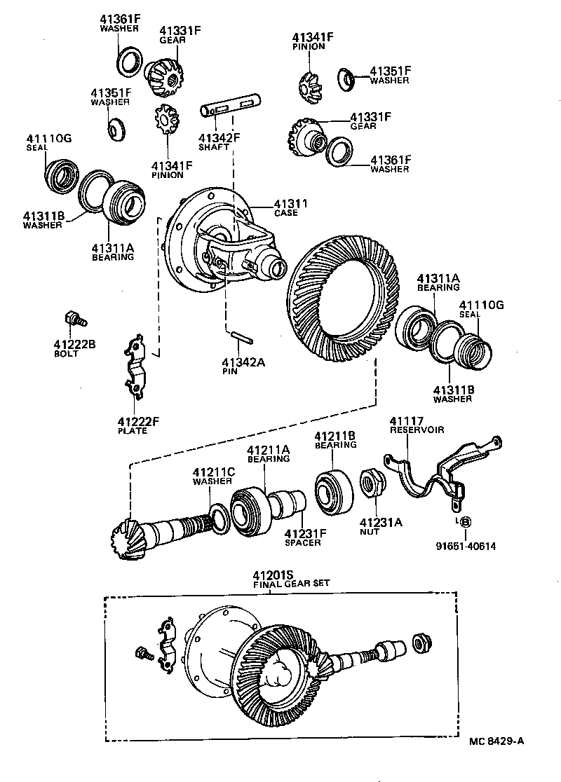  TERCEL |  FRONT AXLE HOUSING DIFFERENTIAL