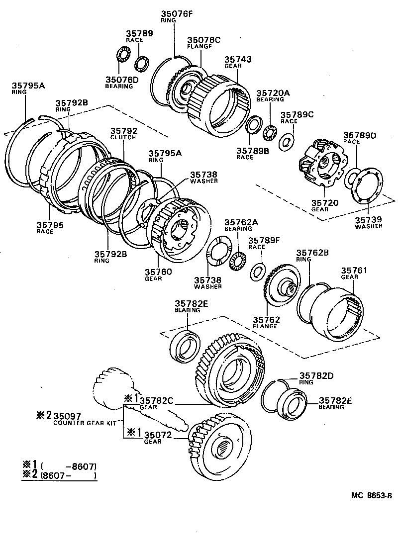  MR2 |  PLANETARY GEAR REVERSE PISTON COUNTER GEAR ATM