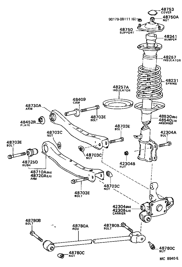  TERCEL |  REAR SPRING SHOCK ABSORBER