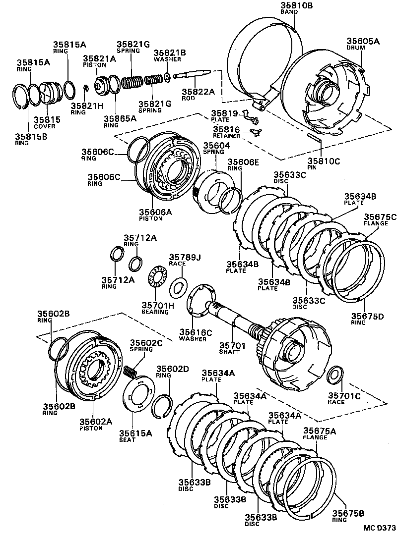  TERCEL |  BRAKE BAND MULTIPLE DISC CLUTCH ATM