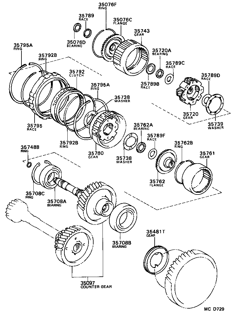  TERCEL |  PLANETARY GEAR REVERSE PISTON COUNTER GEAR ATM