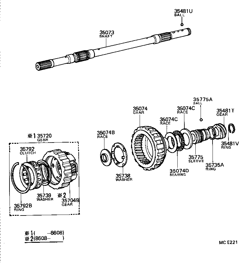  TERCEL |  PLANETARY GEAR REVERSE PISTON COUNTER GEAR ATM