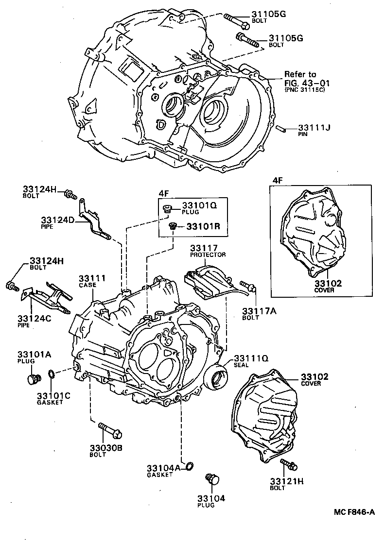  TERCEL |  CLUTCH HOUSING TRANSMISSION CASE MTM