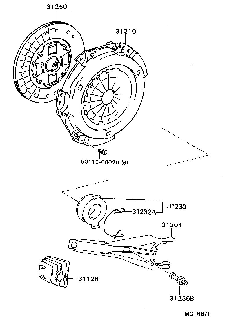  ES250 |  CLUTCH RELEASE FORK