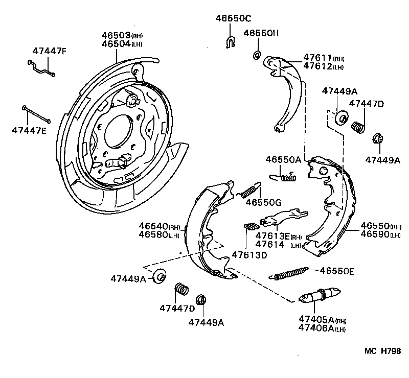  ES250 |  PARKING BRAKE CABLE