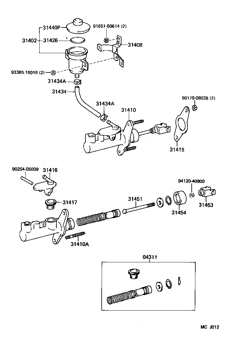  TERCEL |  CLUTCH MASTER CYLINDER