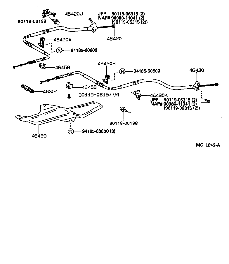  ES300 |  PARKING BRAKE CABLE