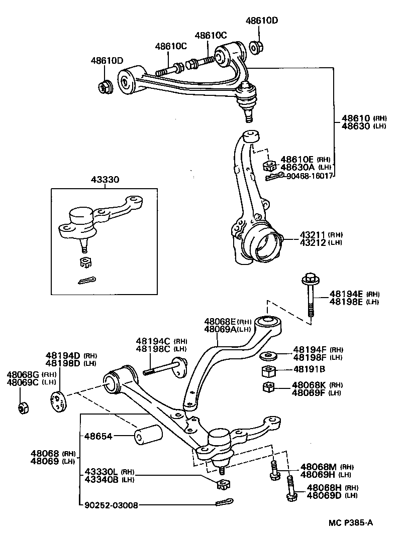  GS300 |  FRONT AXLE ARM STEERING KNUCKLE