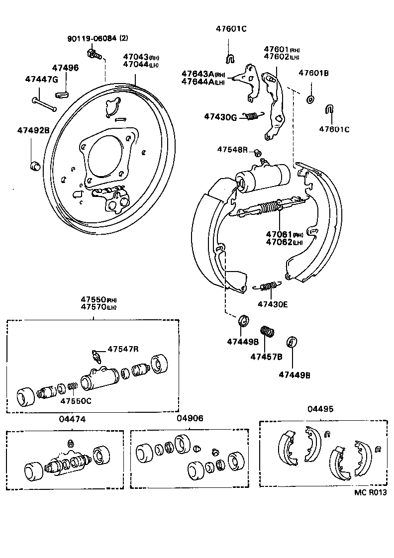  CELICA |  REAR DRUM BRAKE WHEEL CYLINDER BACKING PLATE