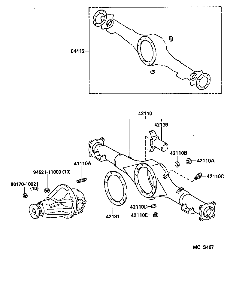  T100 |  REAR AXLE HOUSING DIFFERENTIAL