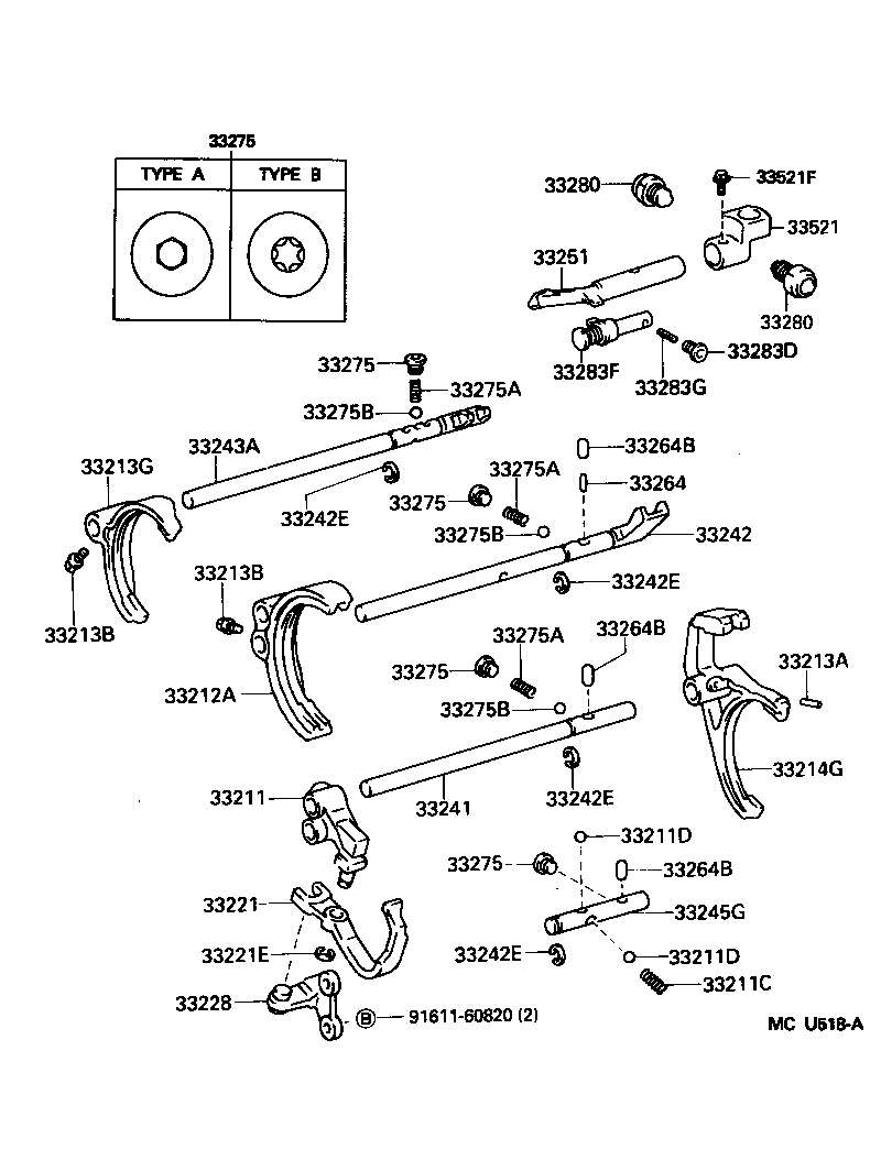  4RUNNER |  GEAR SHIFT FORK LEVER SHAFT MTM