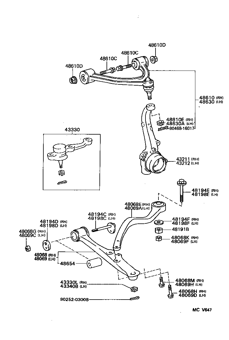  GS300 |  FRONT AXLE ARM STEERING KNUCKLE