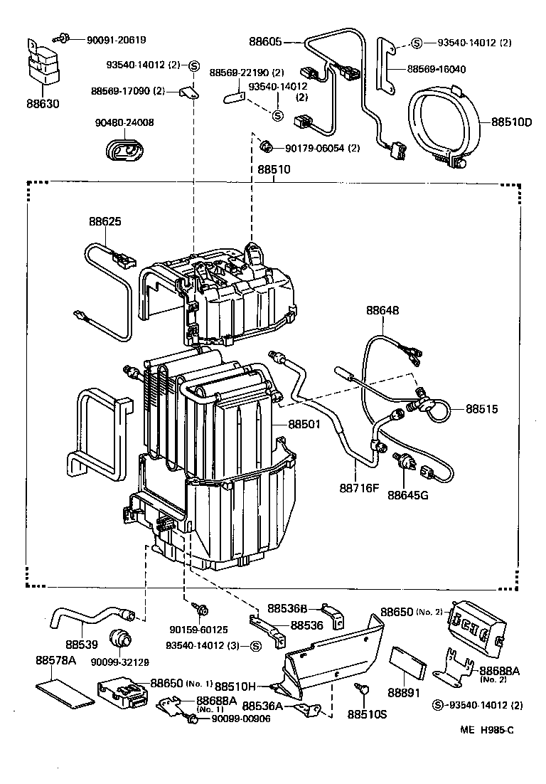  TERCEL |  HEATING AIR CONDITIONING COOLER UNIT