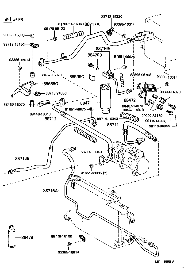  TERCEL |  HEATING AIR CONDITIONING COOLER PIPING