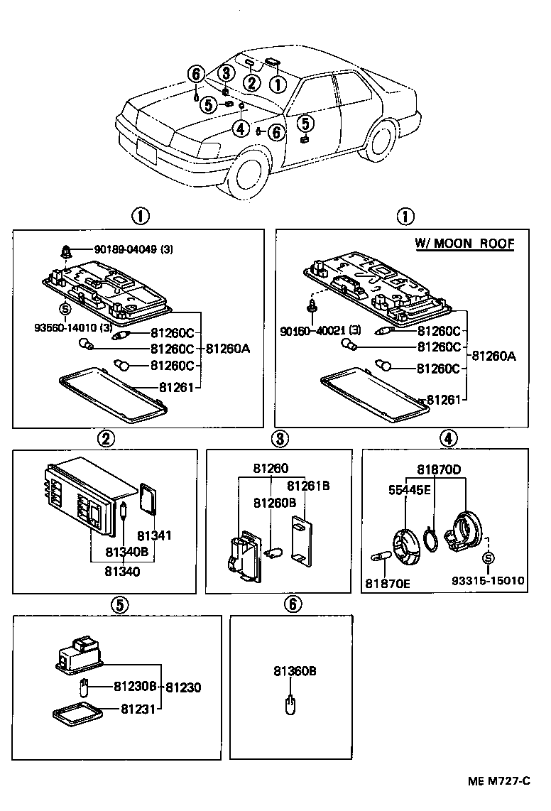  LS400 |  INTERIOR LAMP