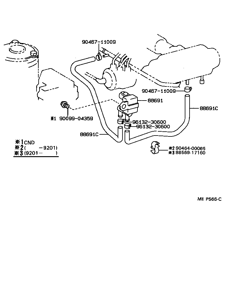  MR2 |  HEATING AIR CONDITIONING VACUUM PIPING