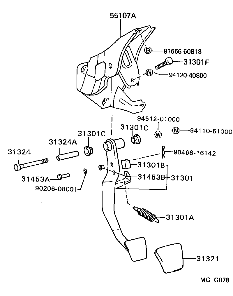  TERCEL |  CLUTCH PEDAL FLEXIBLE HOSE