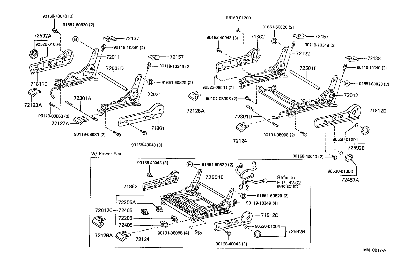  ES250 |  FRONT SEAT SEAT TRACK