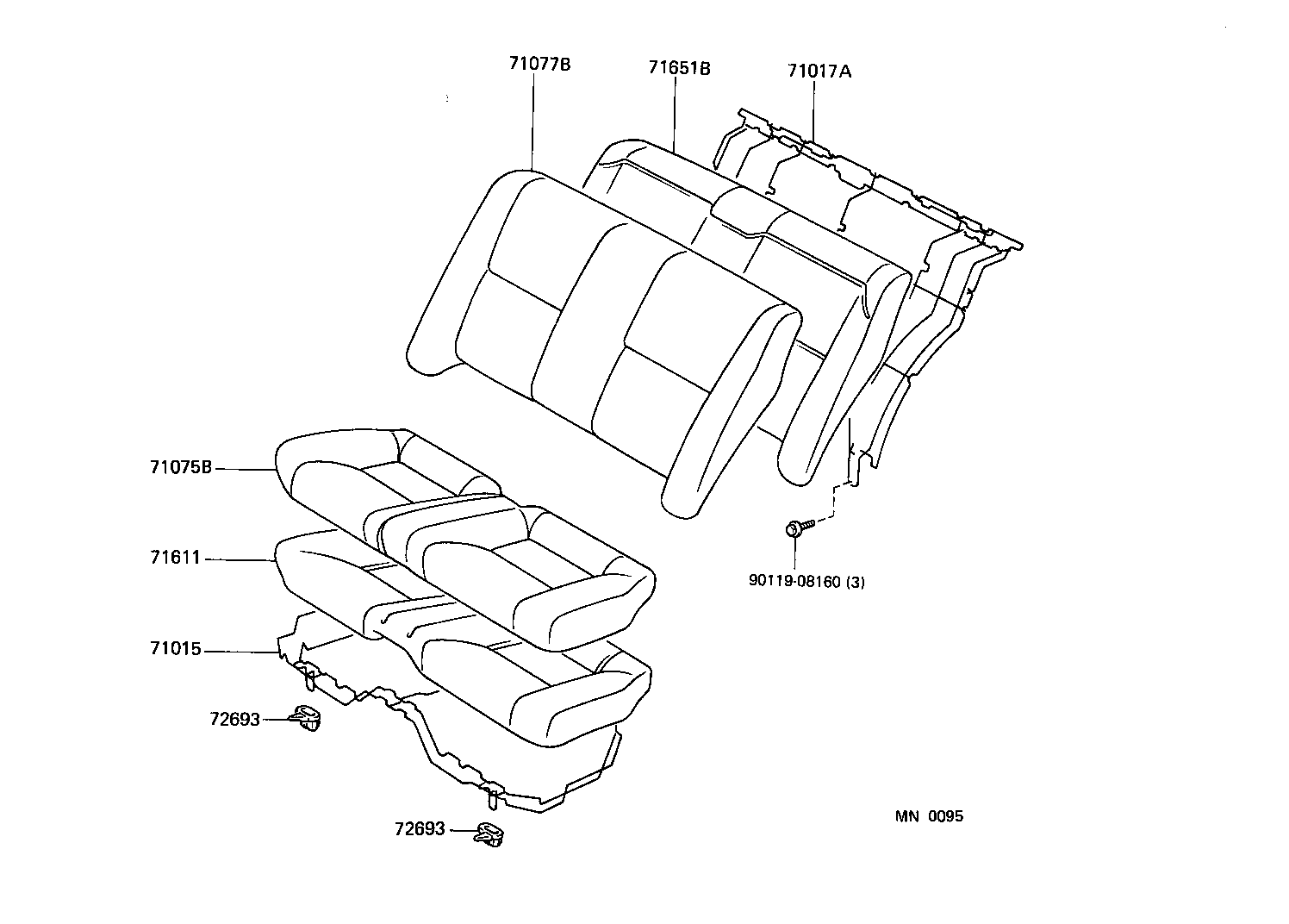  CELICA |  REAR SEAT SEAT TRACK