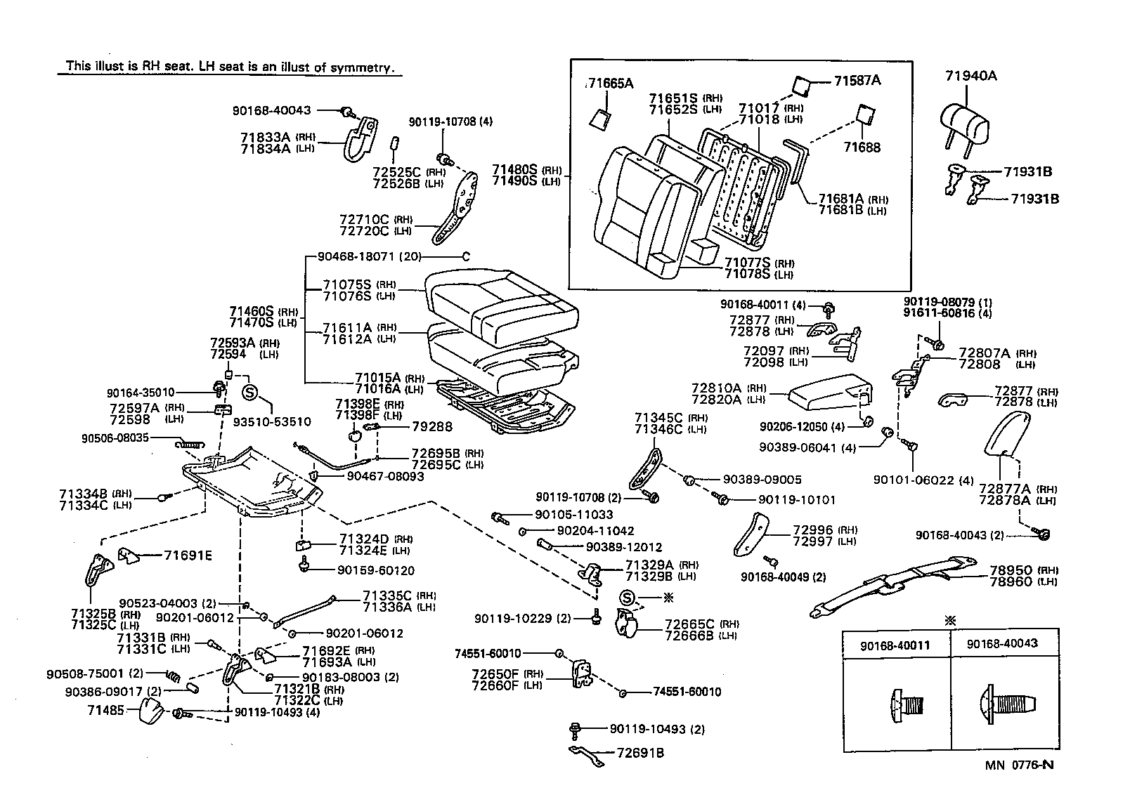  LAND CRUISER 80 |  SEAT SEAT TRACK