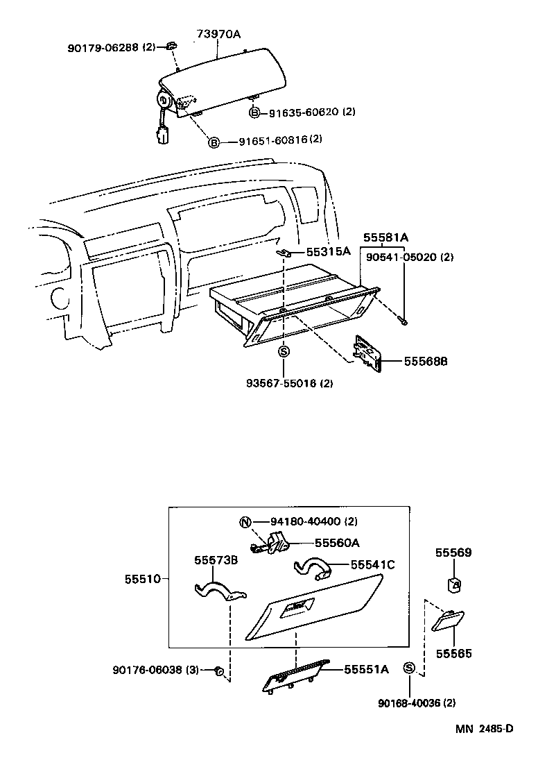  ES300 |  INSTRUMENT PANEL GLOVE COMPARTMENT