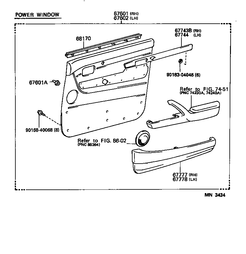  LX450 |  FRONT DOOR PANEL GLASS