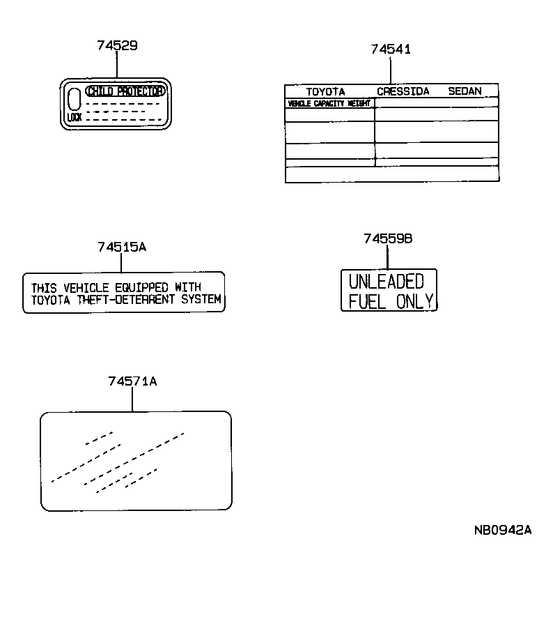  CRESSIDA |  CAUTION PLATE EXTERIOR INTERIOR