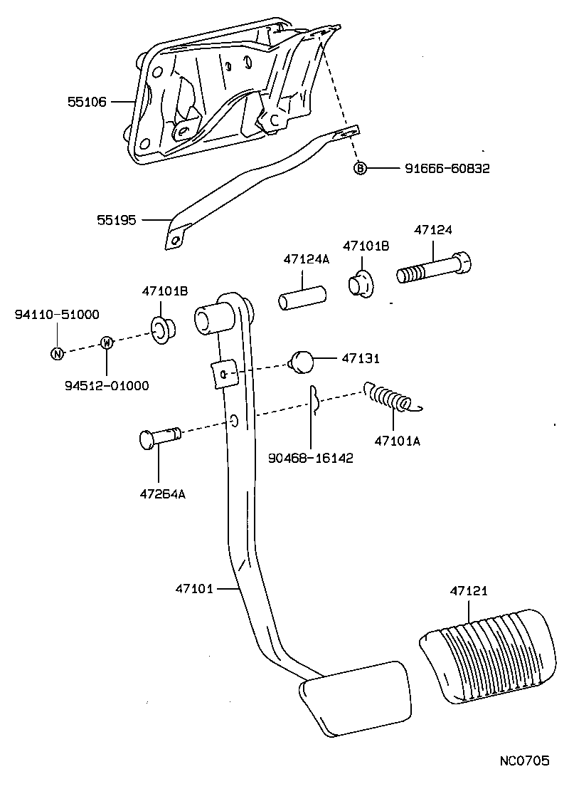  LS400 |  BRAKE PEDAL BRACKET