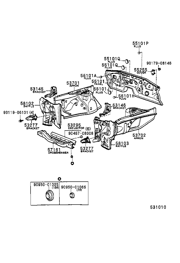  CELICA |  FRONT FENDER APRON DASH PANEL