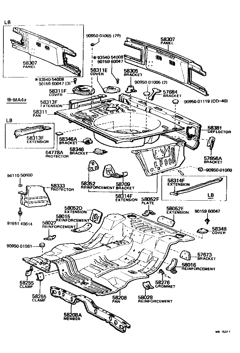  CELICA |  FLOOR PAN LOWER BACK PANEL