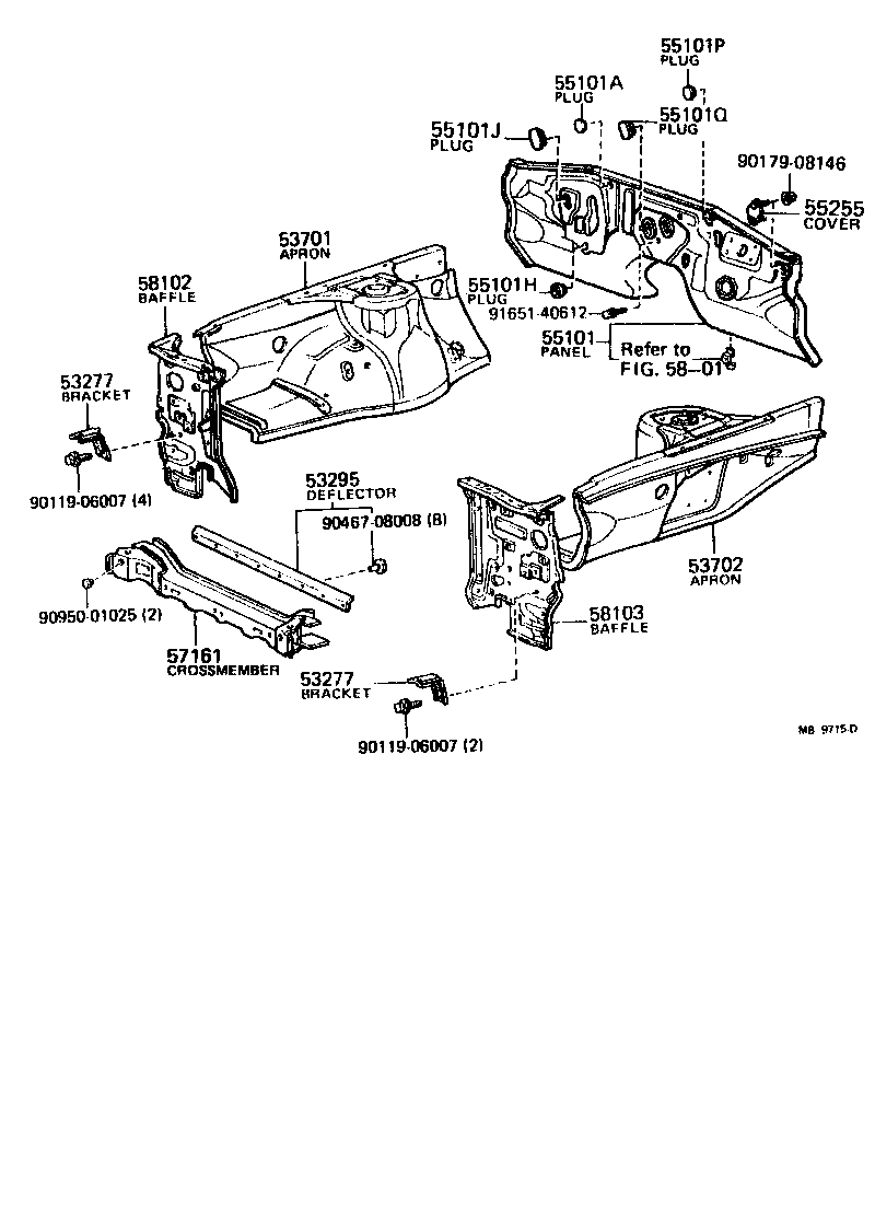  CELICA |  FRONT FENDER APRON DASH PANEL