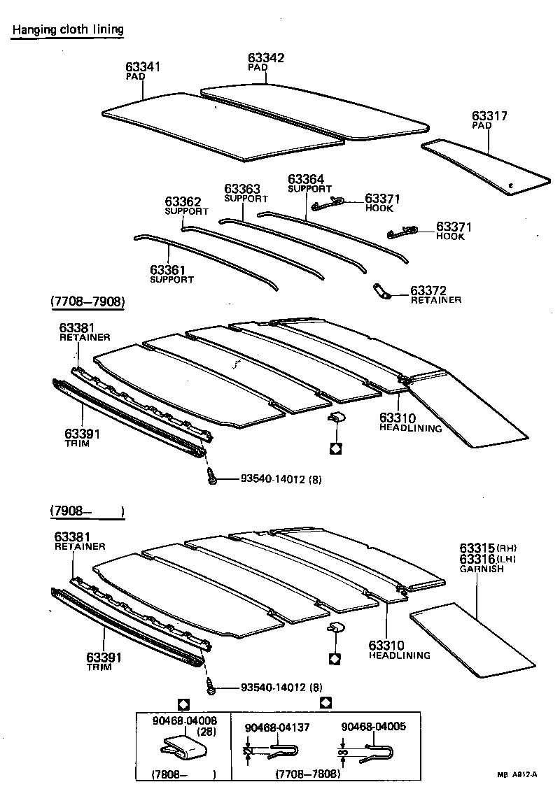  CELICA |  ROOF HEADLINING SILENCER PAD