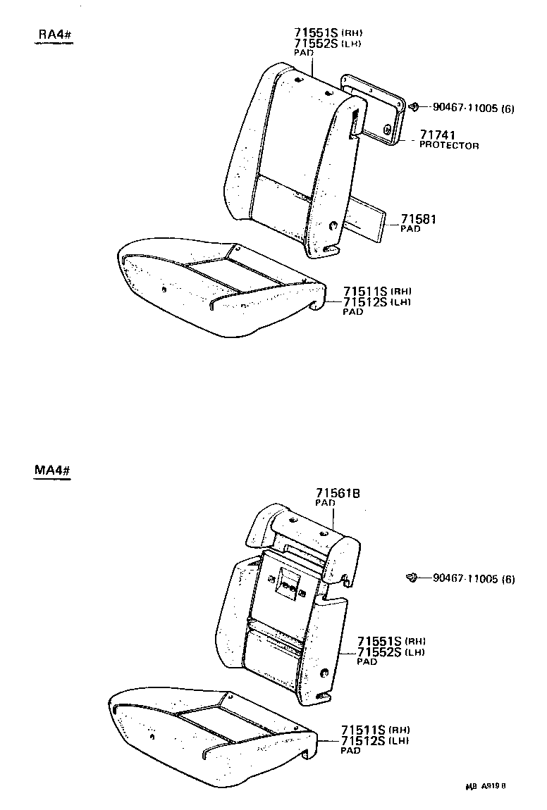  CELICA |  FRONT SEAT SEAT TRACK