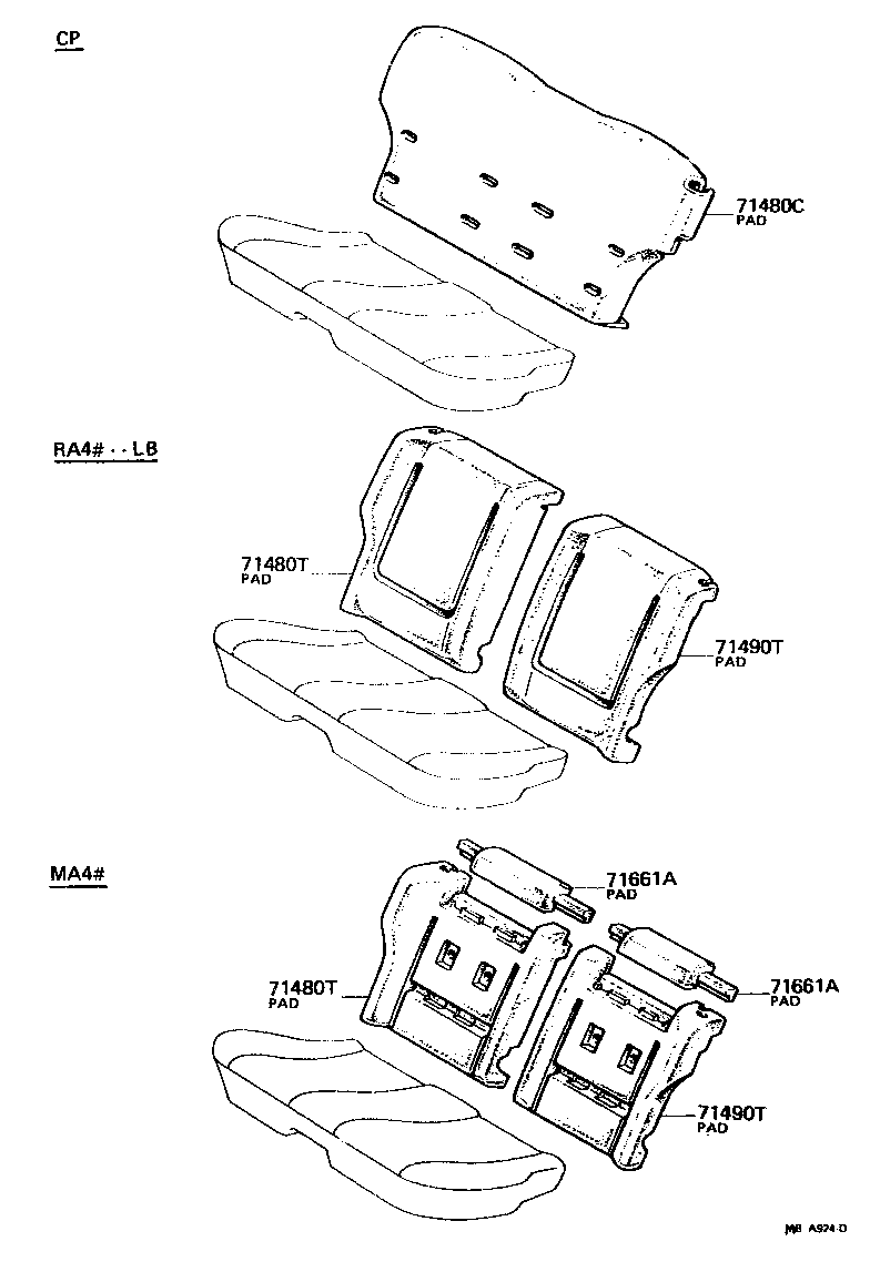  CELICA |  REAR SEAT SEAT TRACK