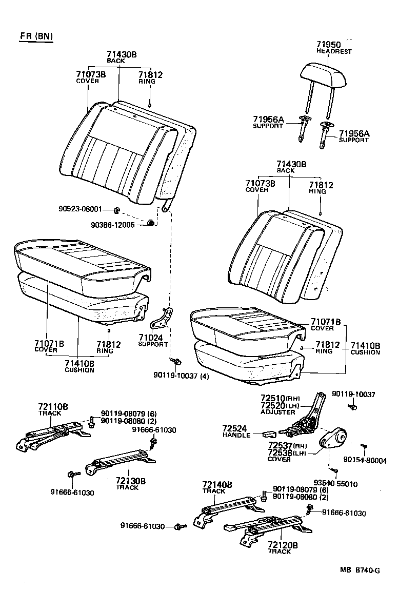  LAND CRUISER 60 |  SEAT SEAT TRACK