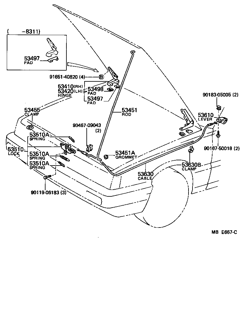  CAMRY |  HOOD LOCK HINGE