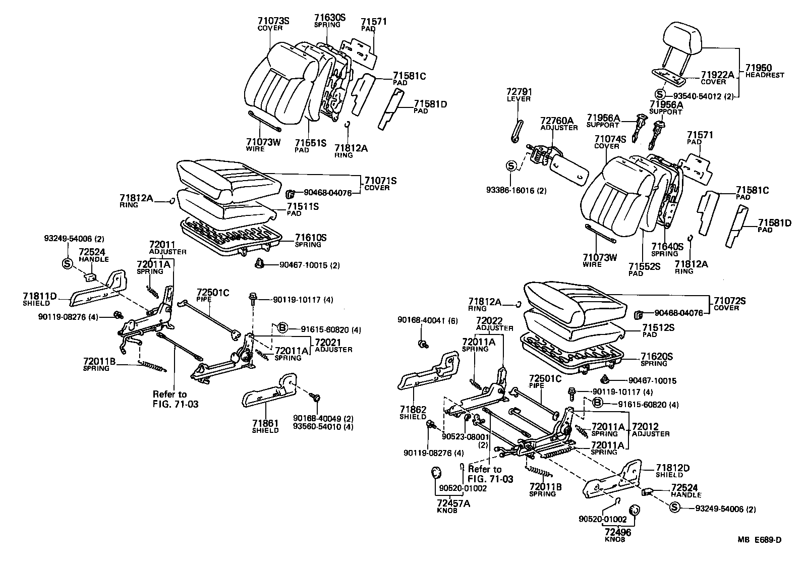  CAMRY |  FRONT SEAT SEAT TRACK