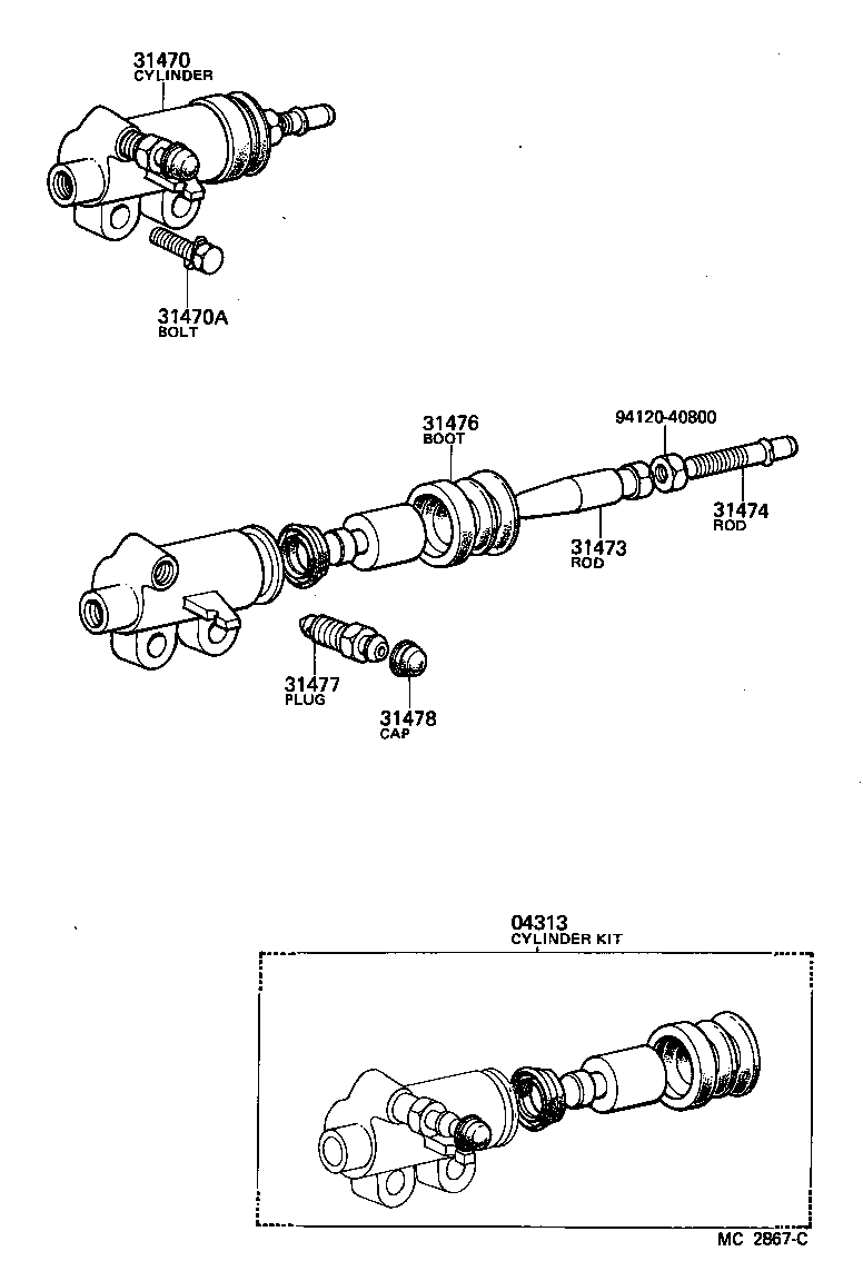  LAND CRUISER 60 |  CLUTCH RELEASE CYLINDER