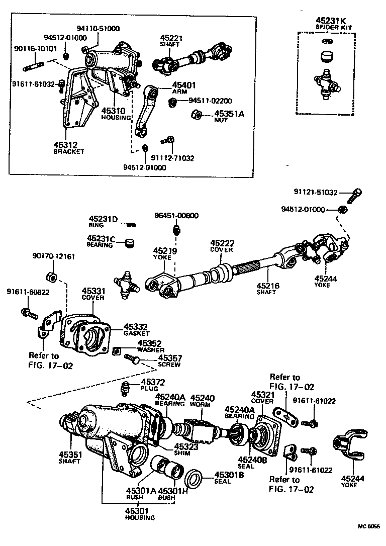  LAND CRUISER 40 55 |  STEERING COLUMN SHAFT