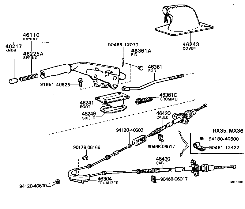  CRESSIDA |  PARKING BRAKE CABLE