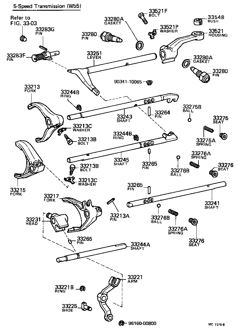  CORONA |  GEAR SHIFT FORK LEVER SHAFT MTM