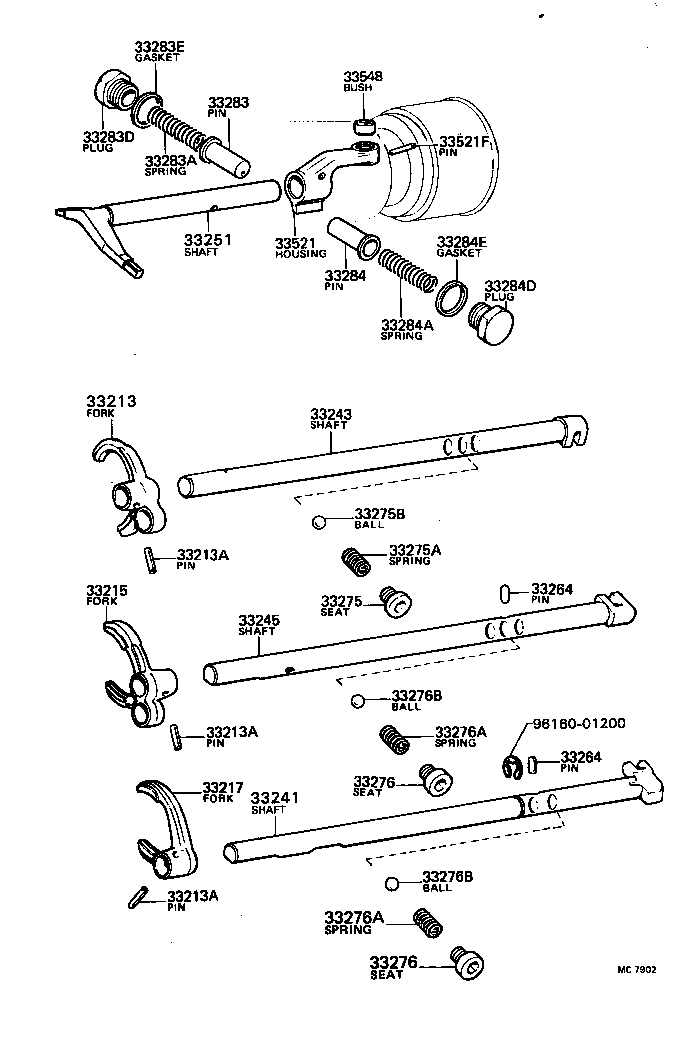  PICKUP |  GEAR SHIFT FORK LEVER SHAFT MTM