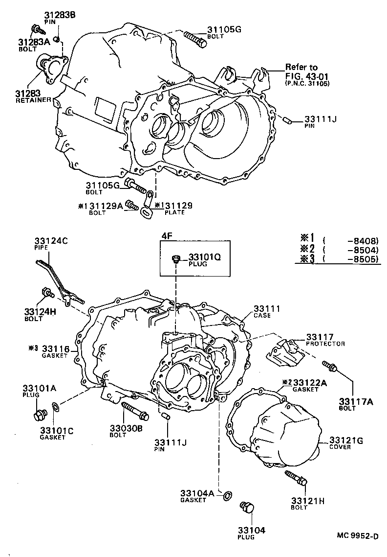  COROLLA SED LB |  CLUTCH HOUSING TRANSMISSION CASE MTM