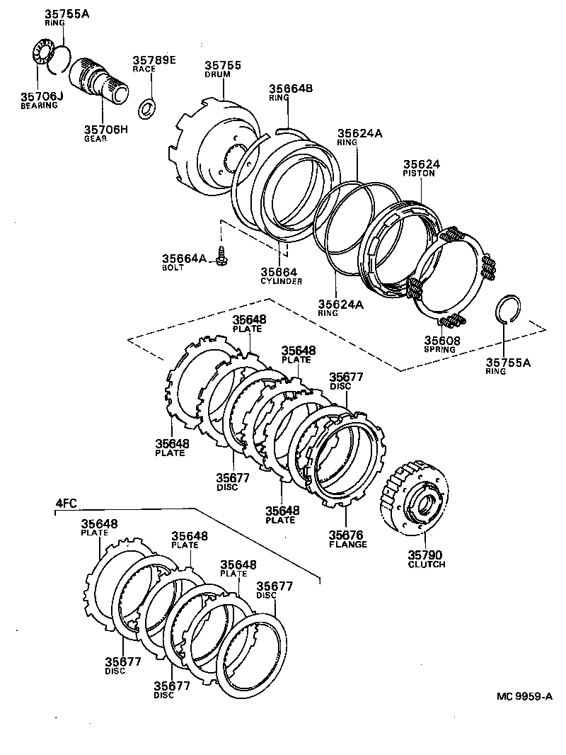  COROLLA SED LB |  CENTER SUPPORT PLANETARY SUN GEAR ATM