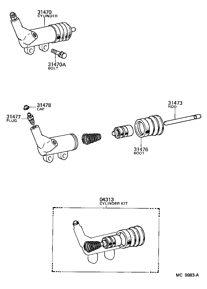  COROLLA CP |  CLUTCH RELEASE CYLINDER