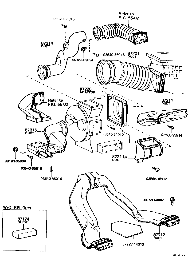  CELICA |  HEATING AIR CONDITIONING CONTROL AIR DUCT