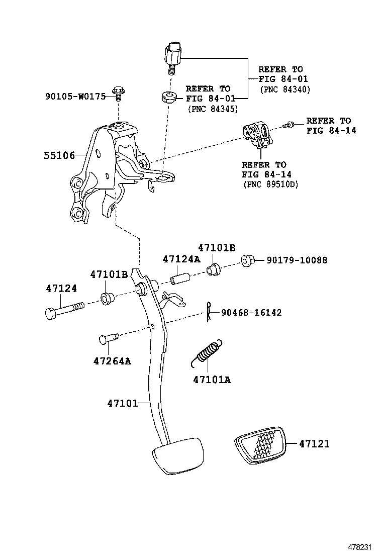  YARIS HYBRID FRP |  BRAKE PEDAL BRACKET