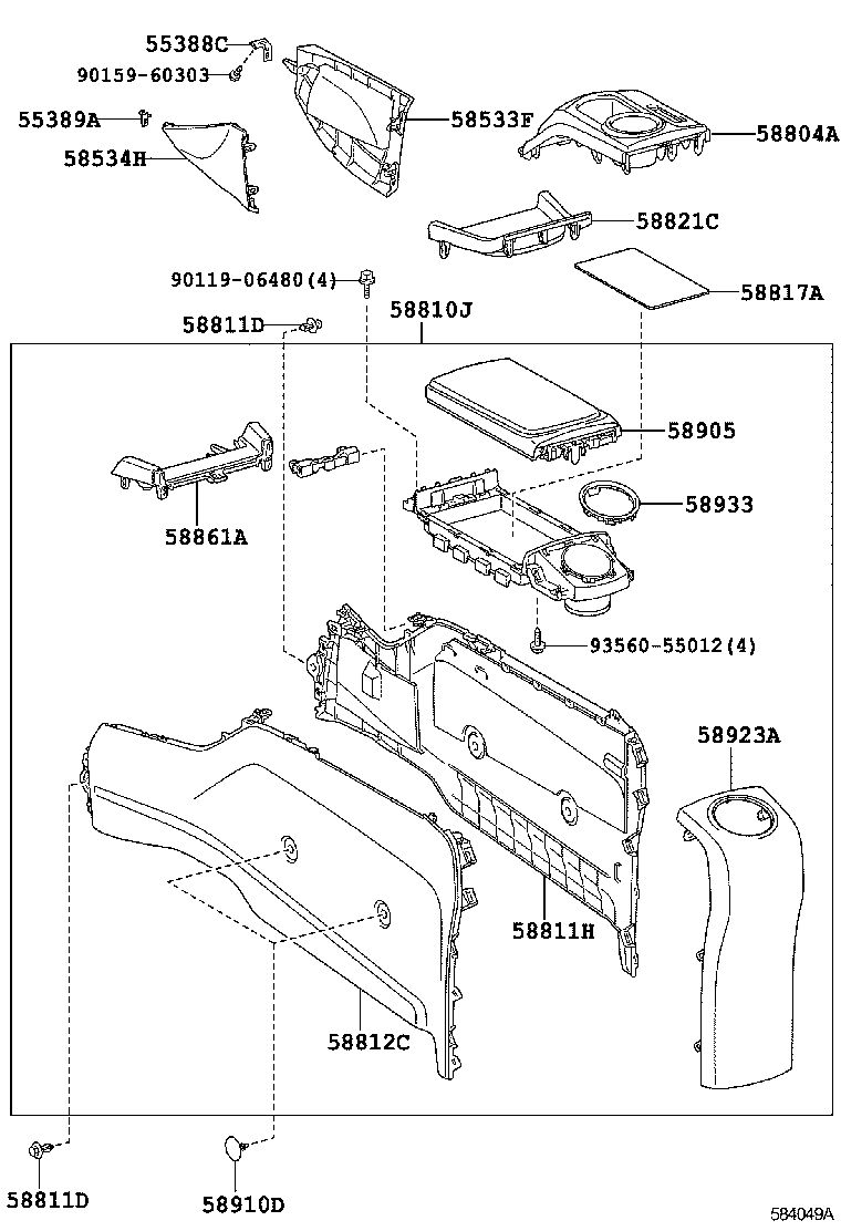  PRIUS PRIUS V |  CONSOLE BOX BRACKET