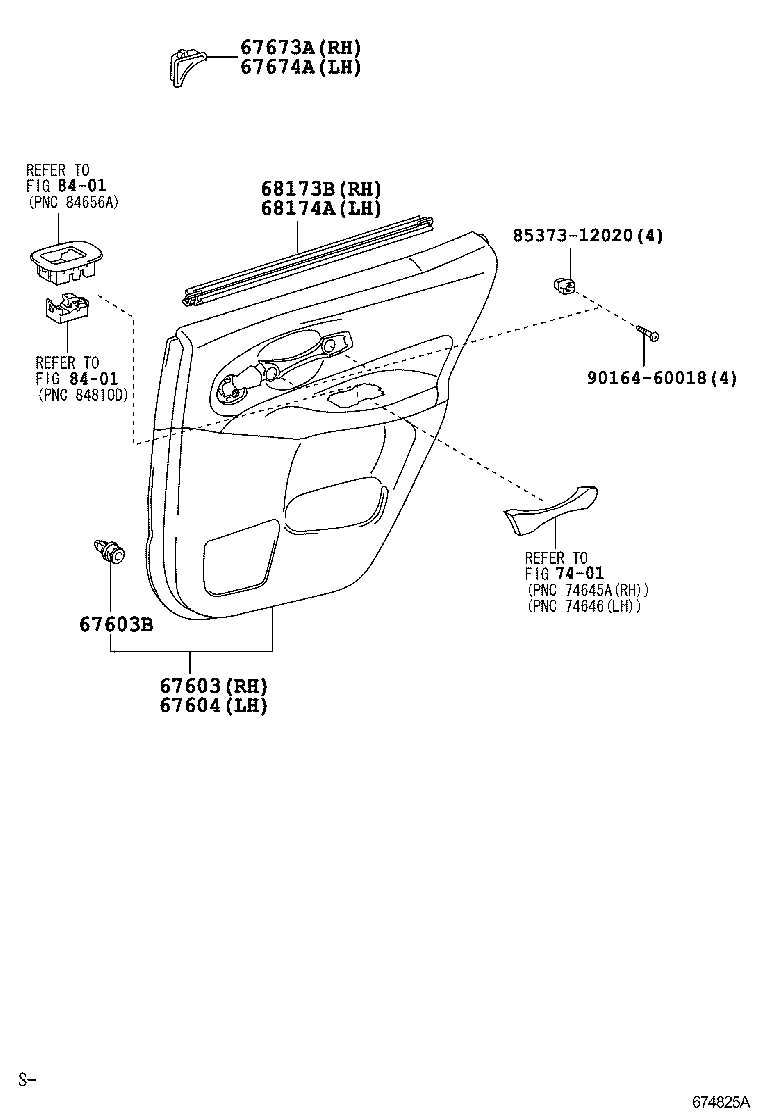  AURIS HYBRID |  REAR DOOR PANEL GLASS