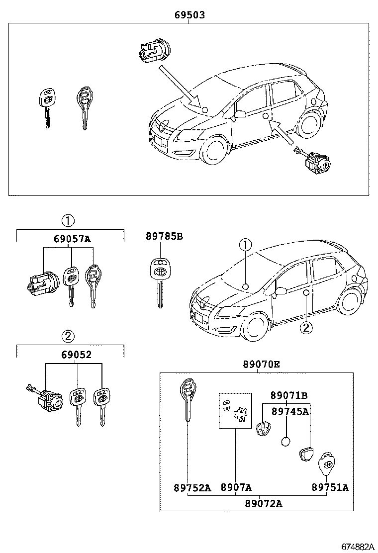  AURIS HYBRID |  LOCK CYLINDER SET